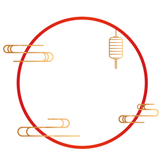 中国风中式传统祥云图案国潮古风边框云纹装饰元素PNG免抠素材图