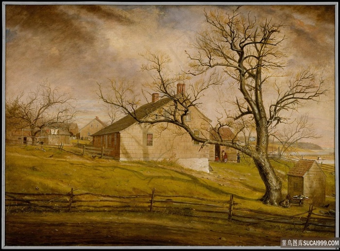 威廉 · 西德尼 · 蒙特，长岛农舍油画图片