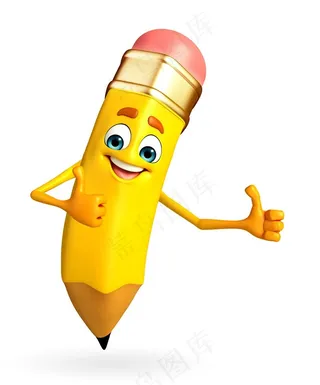 双手伸出大拇指的铅笔小人高清图片