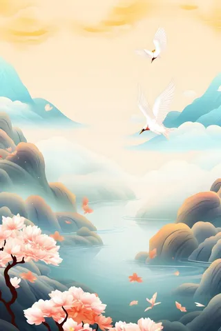 中国风意境传统背景