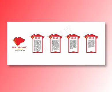 楼梯文化墙 四个自信 四个意识 楼梯文化墙 四个自信 四个意识