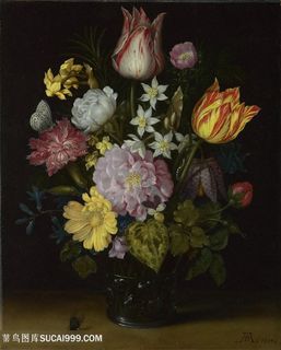 盛开的鲜花油画图片