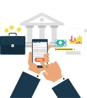 网上支付卡通简笔科技kv主视觉素材