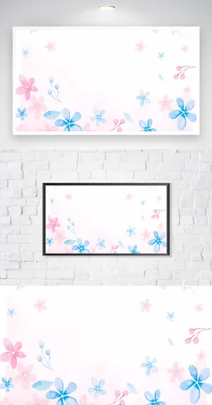 唯美花草海报元素