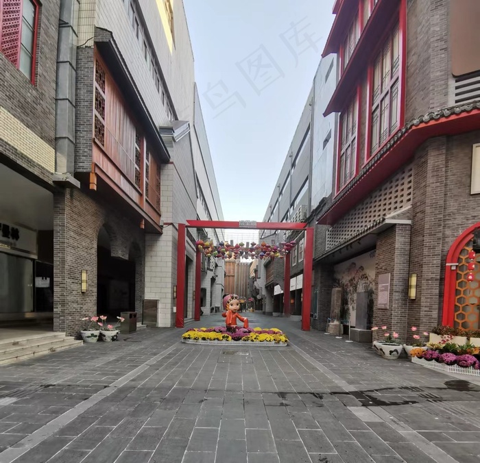 彩色实拍文化街巷城市一角图片