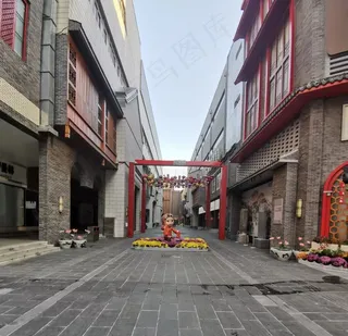彩色实拍文化街巷城市一角图片