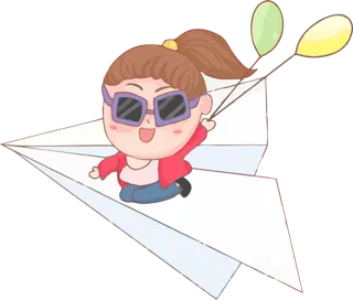 气球卡通纸飞机