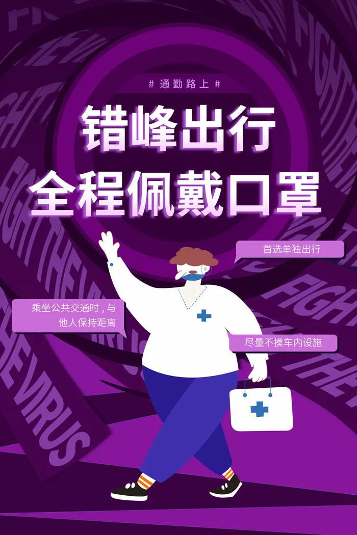 复工海报全程口罩psd模版下载