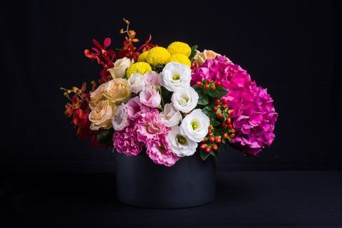 芍药绣球花鲜花插画图片