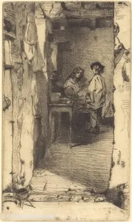 惠斯勒素描家庭母子线描装饰画 惠斯勒素描家庭母子线描装饰画