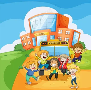 新学期开心相聚在一起的娃娃