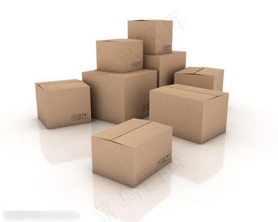 纸箱-堆放在一起的八个纸箱 纸箱-堆放在一起的八个纸箱