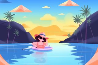 夏日阳光海岛旅游沙滩度假背景