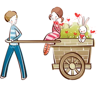 卡通简笔情人节情侣