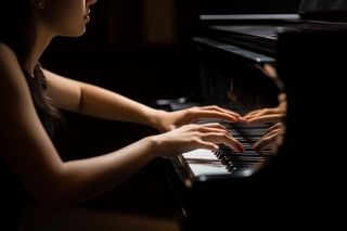 钢琴演奏场景摄影背景