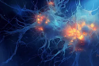 科技感人体器官线条深蓝色神经元