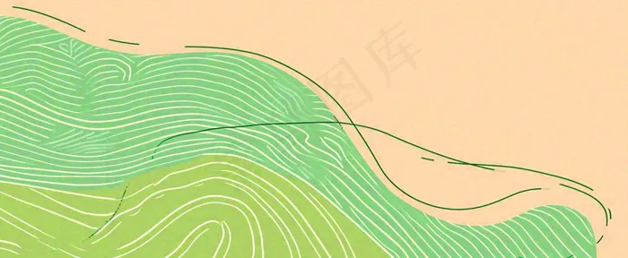 绿色清新条纹波浪简约背景(1712x704)