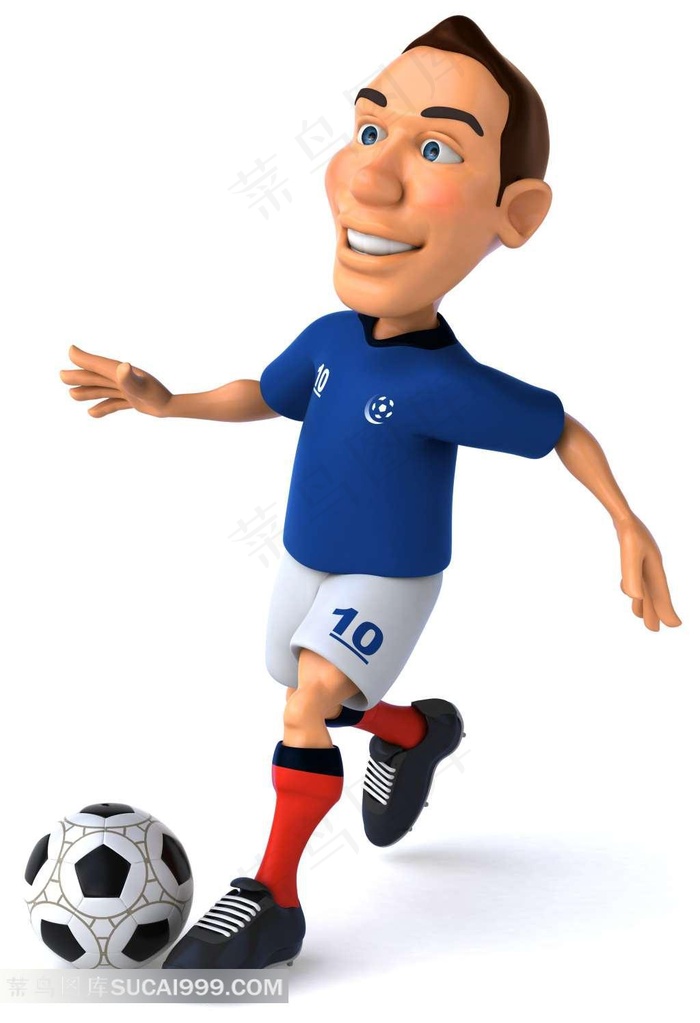 踢足球的立体人物