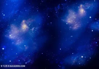 唯美蓝色星空背景图片