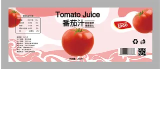 番茄汁不干胶标签贴纸