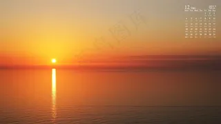 2017年12月月历唯美夕阳桌面壁纸素材图片