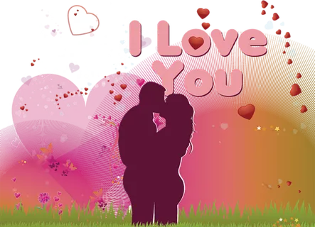 情侣亲吻情人节