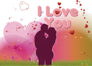 情侣亲吻情人节