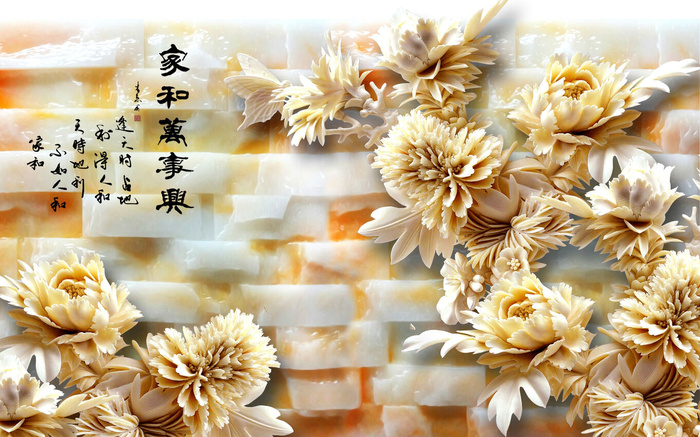 雕塑玉雕背景风景psd模版下载