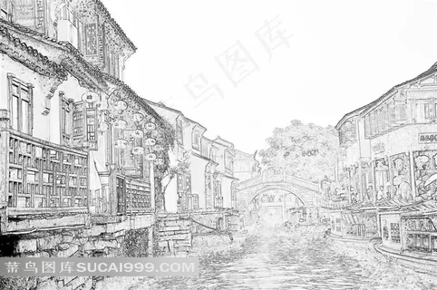 江南写意风景图片小桥流水街景素材 江南写意风景图片小桥流水街景素材