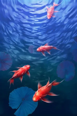 简约蓝色荷叶节气背景