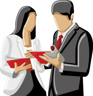 彩色矢量卡通商务团队人物 免抠