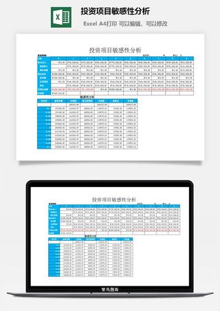 投资项目敏感性分析excel模板
