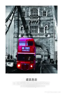 欧洲建筑双层公交插画 欧洲建筑双层公交插画