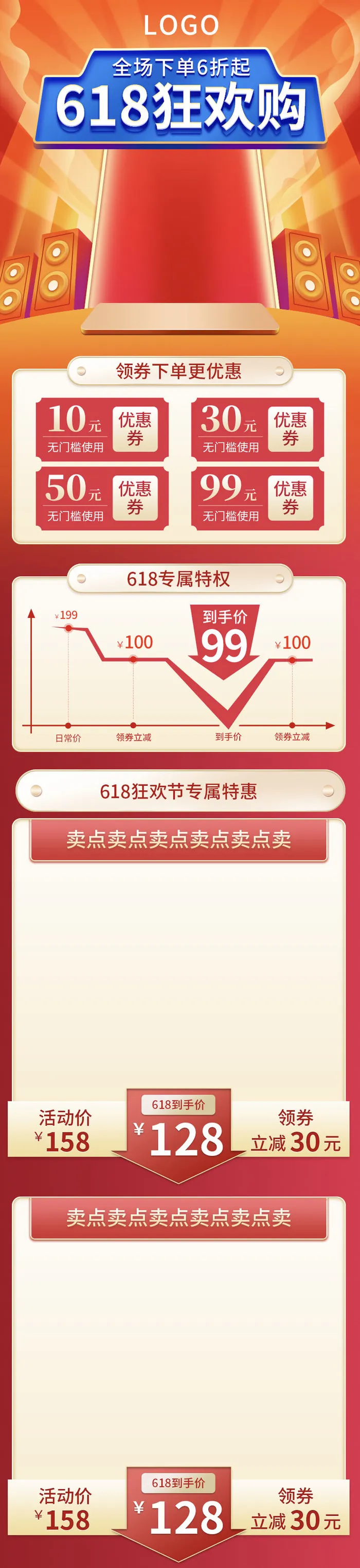 电商ps设计淘宝天猫详情页预售关联模板商品促销推荐模块PSD素材