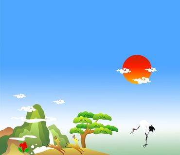 中国山水国潮风格