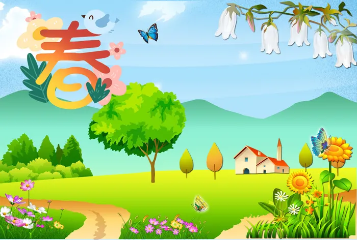 春天海报图片psd模版下载
