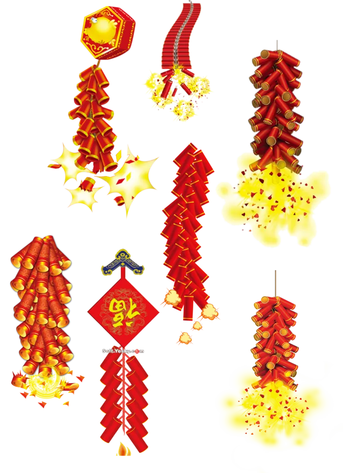 红色烟花爆竹免扣素材