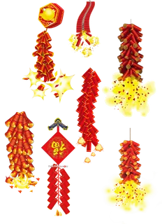 红色烟花爆竹免扣素材