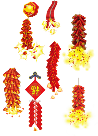红色烟花爆竹免扣素材
