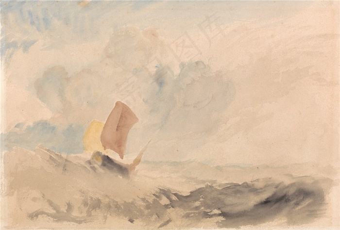 威廉·透纳帆船油画作品素材