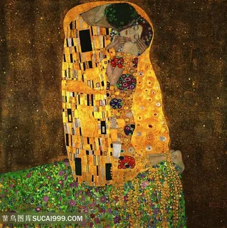 克里姆特油画情侣艺术挂画 克里姆特油画情侣艺术挂画