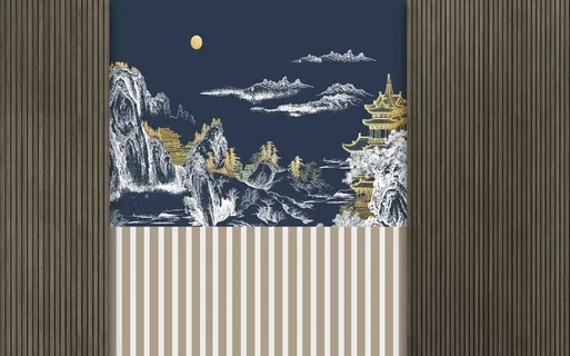 新中式现代背景墙