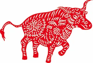 牛剪纸 剪纸风元素