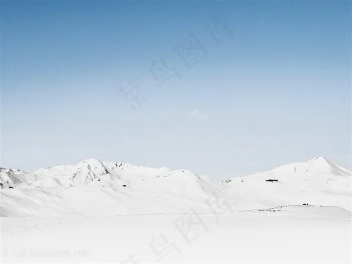 白色洁白雪地风景