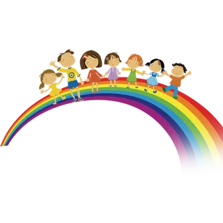 彩虹小朋友卡通