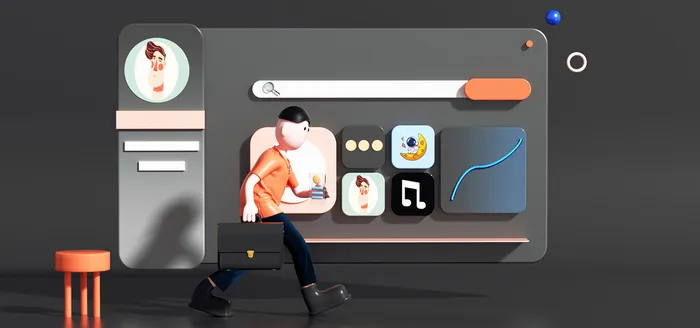 三维人物c4d黑色商务立体