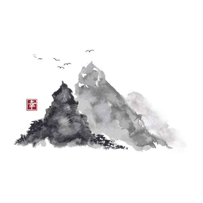 山水画素材中国风水墨画素材元素中国画