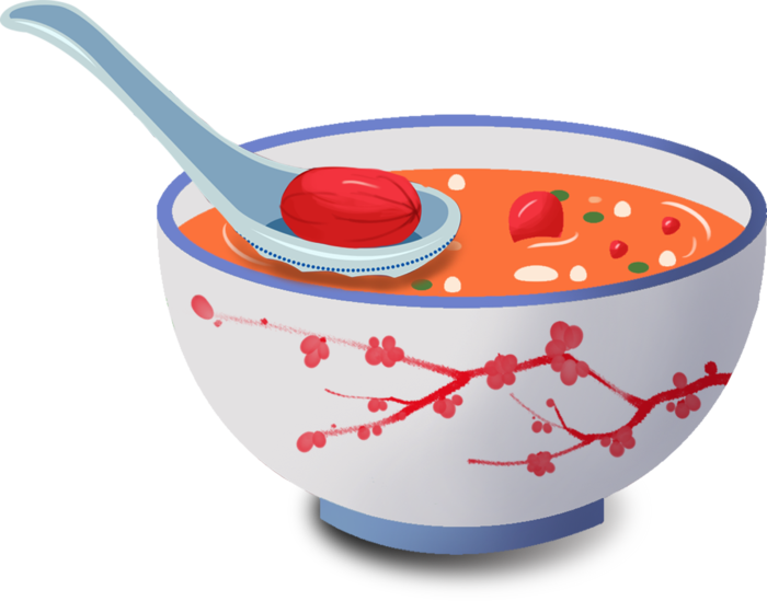 腊八元素-卡通腊八节腊八粥艺术字体八宝粥PNG免扣腊八海报装饰插画PNG素材