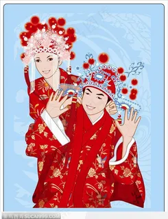古典花纹背景-恩爱的夫妻凤冠霞帔 古典花纹背景-恩爱的夫妻凤冠霞帔