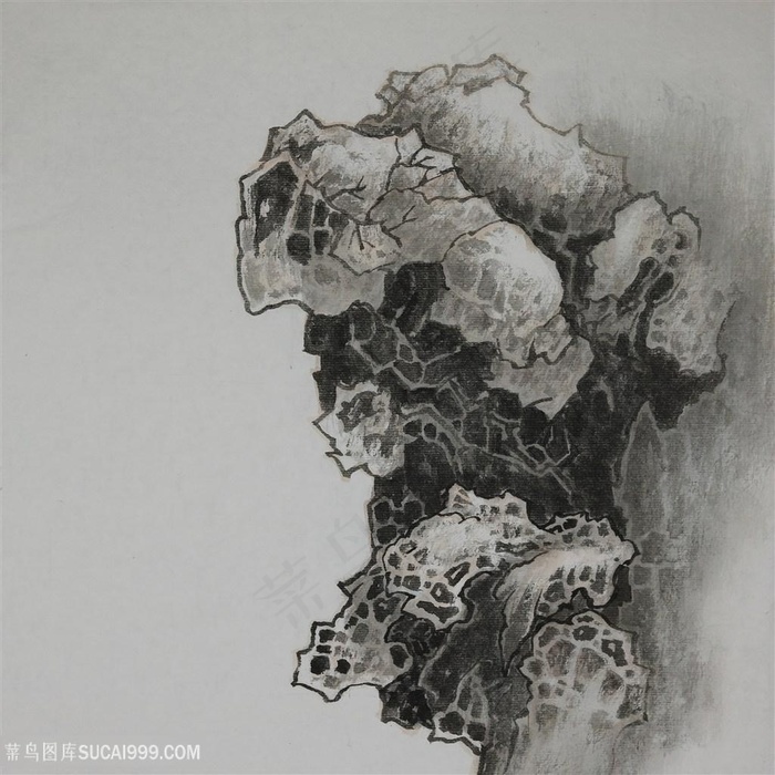 王军河工笔山水青绿山水传统山水皴法国画界画鬼脸皴袁江袁耀鬼皮皴